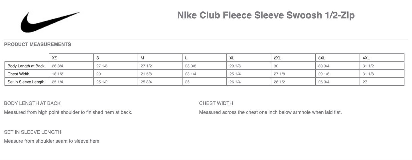 Men's Nike Club Fleece Sleeve Swoosh 1/2 Zip